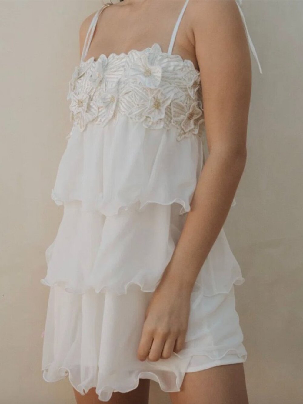 Show Me Your Mumu Gabriella Mini Dress – White Enchanted Embellishment
